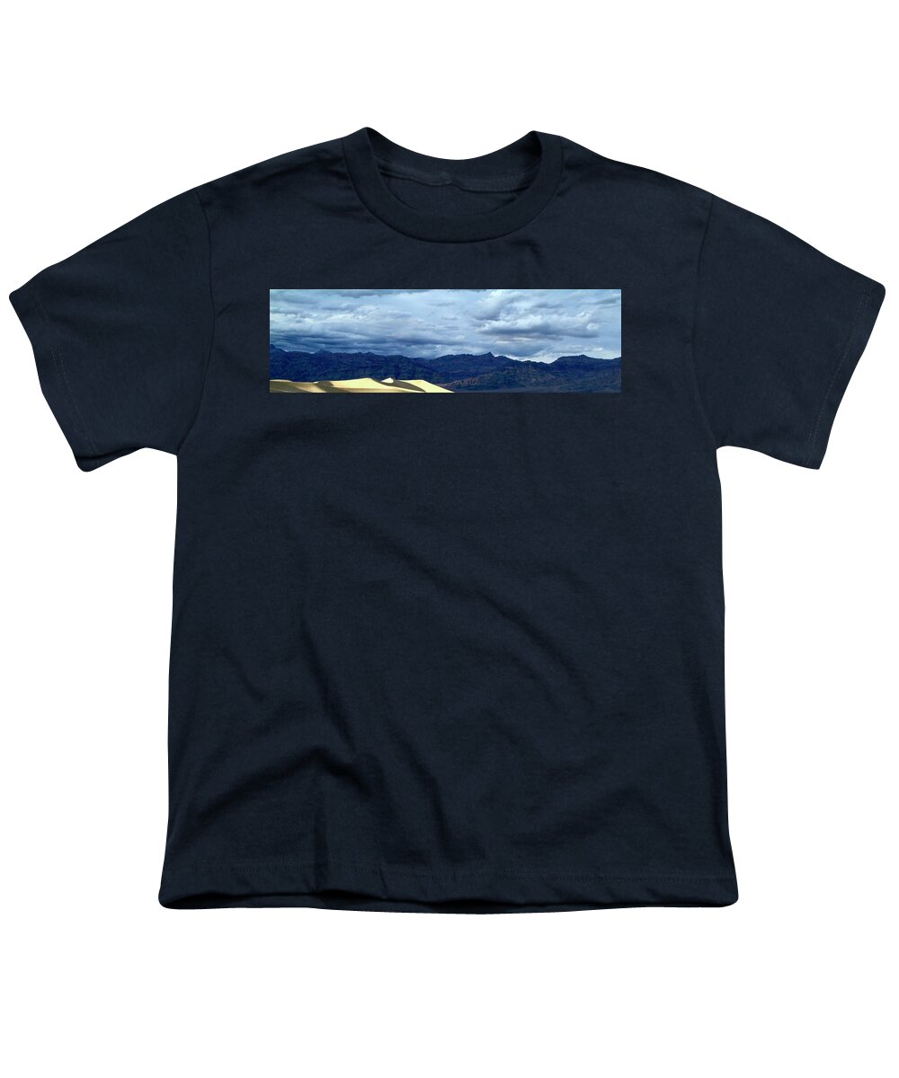 Death Valley National Park Youth T-Shirt featuring the photograph Mesquite Flats Stratus Clouds Weather by Ed Riche