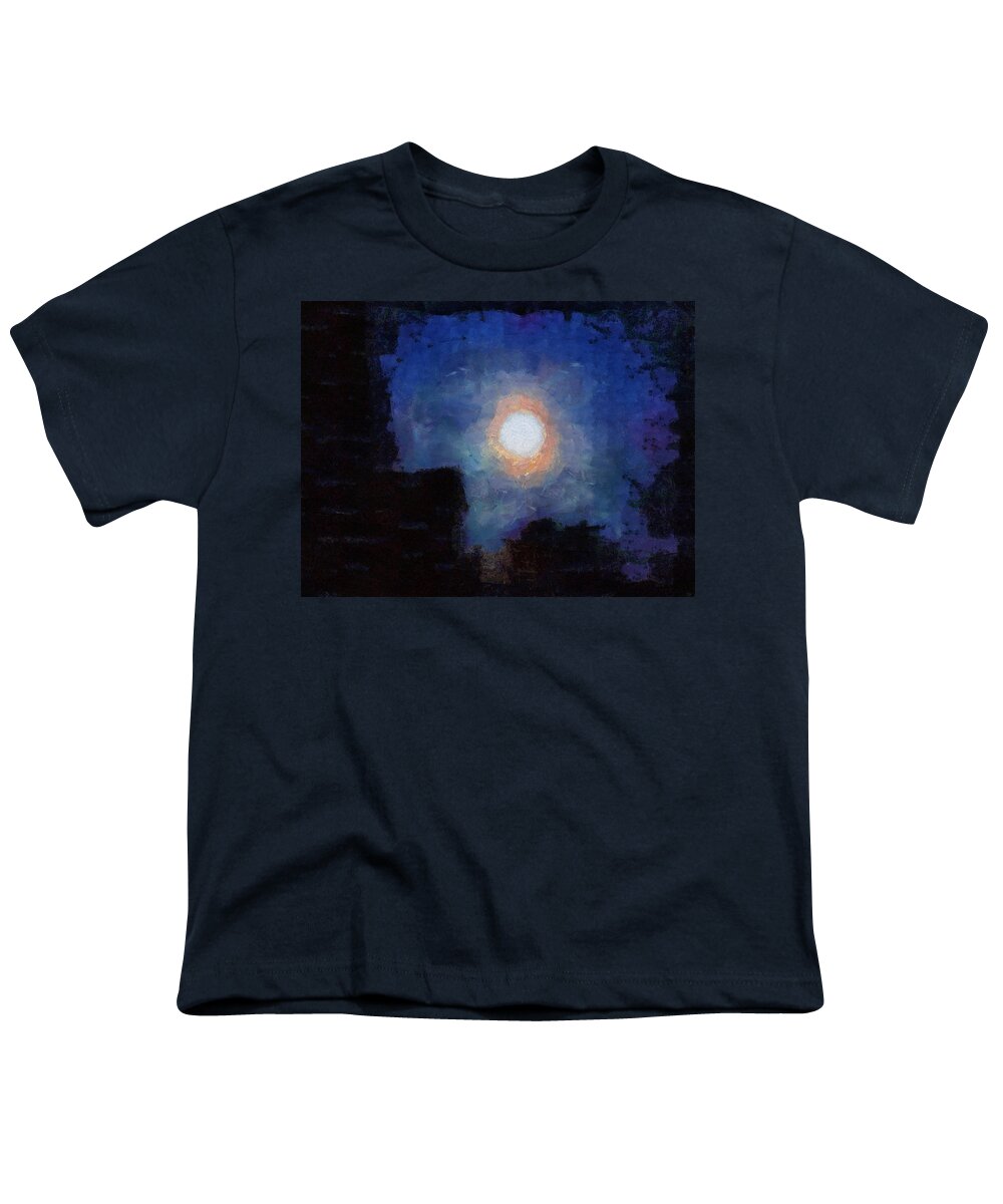 Moon Youth T-Shirt featuring the mixed media Moonscape by Christopher Reed