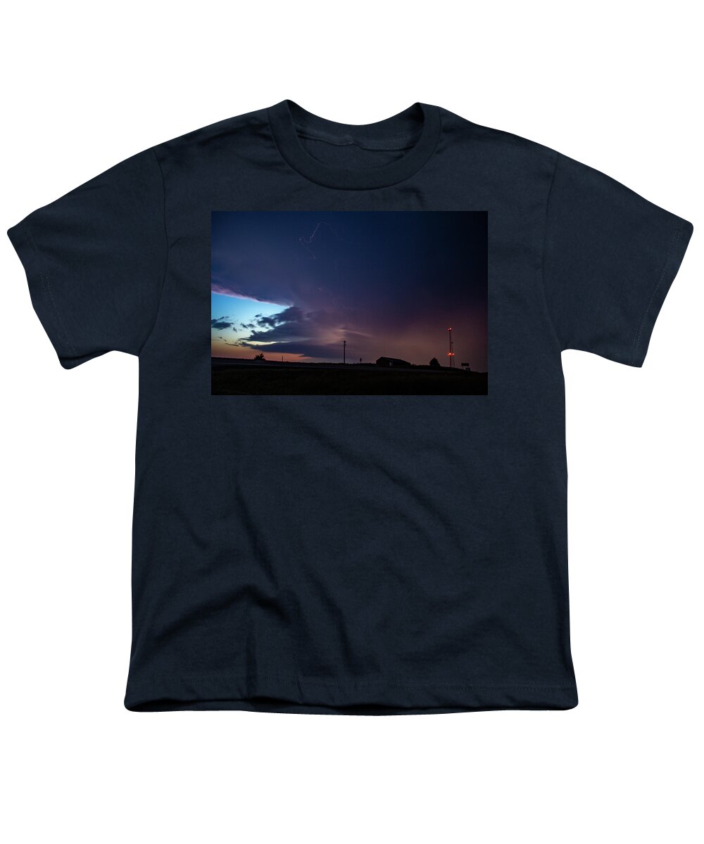 Nebraskasc Youth T-Shirt featuring the photograph One Last Storm Chase of 2019 021 by Dale Kaminski