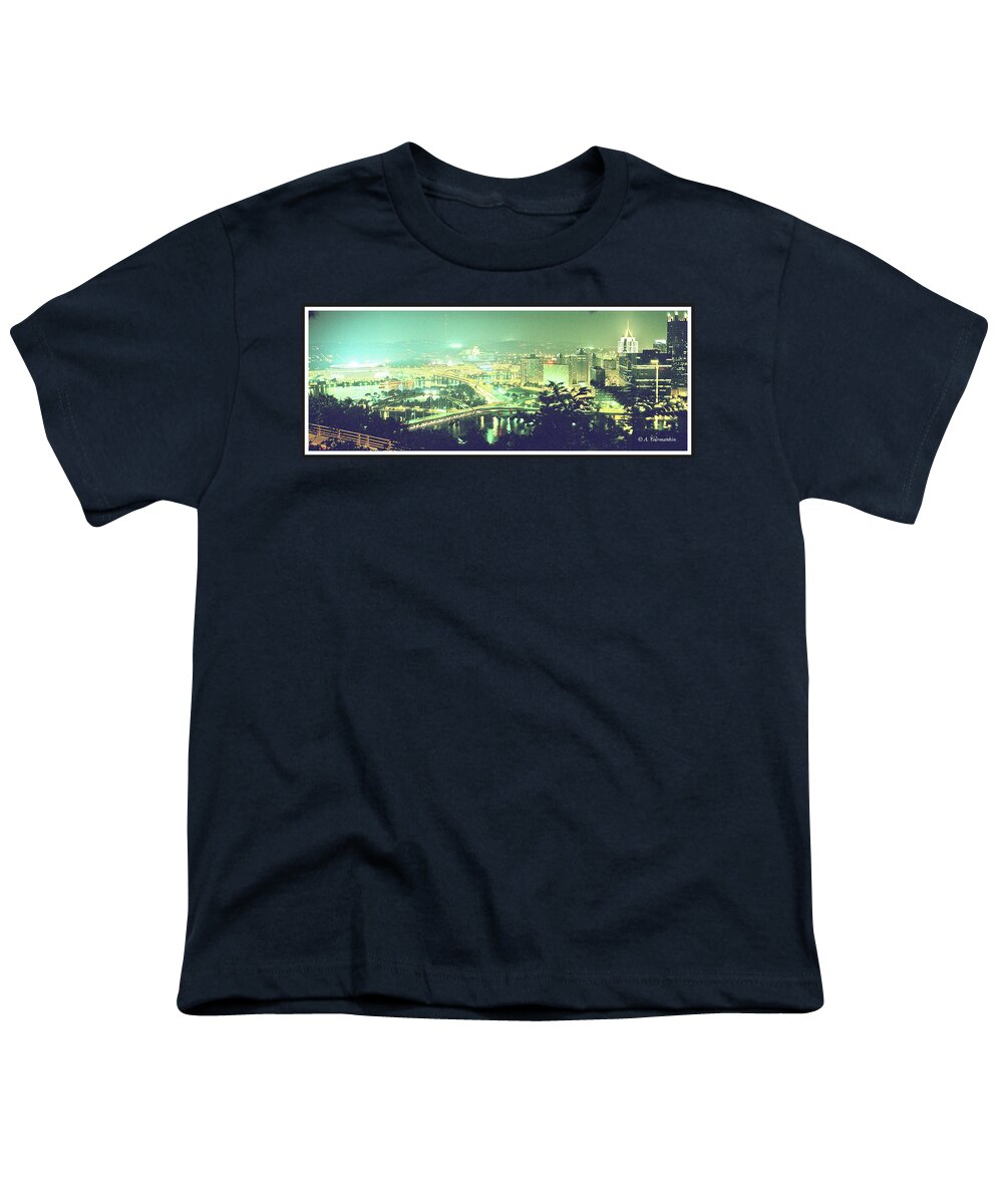 Pittsburgh Youth T-Shirt featuring the photograph Pittsburgh Pennsylvania Skyline at Night by A Macarthur Gurmankin