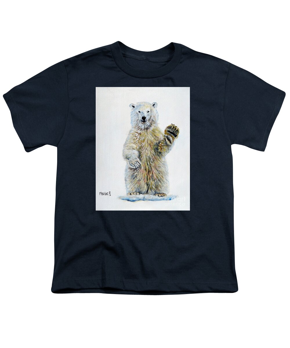 Polar Youth T-Shirt featuring the painting Polar Bear Baby by Marilyn McNish