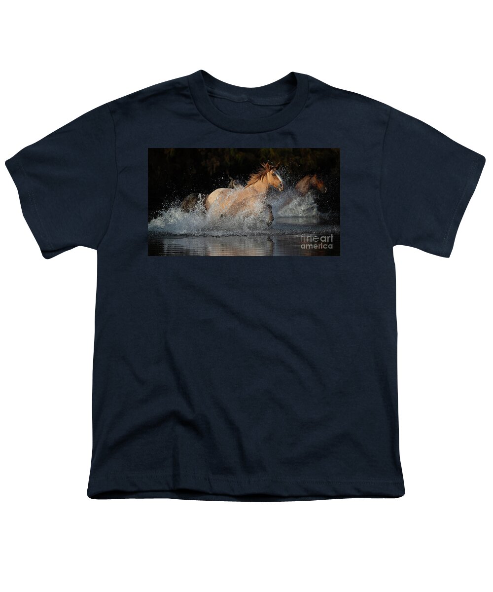 Horse Youth T-Shirt featuring the photograph River Run by Shannon Hastings