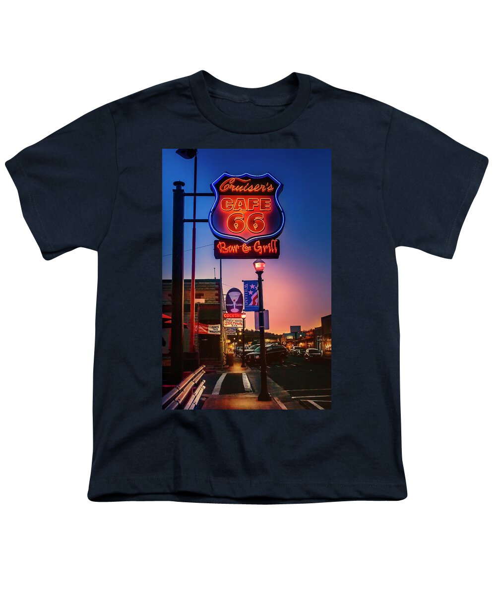 Route 66 Youth T-Shirt featuring the photograph Urban Route 66, Williams AZ by Micah Offman