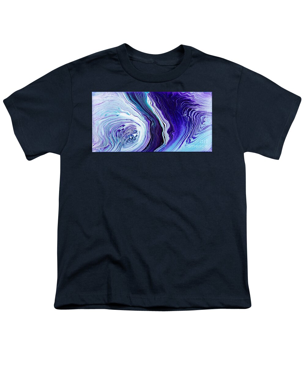 Abstract Youth T-Shirt featuring the digital art Here And There - Colorful Abstract Contemporary Acrylic Painting by Sambel Pedes