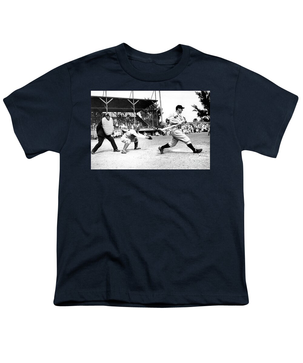 Lou Youth T-Shirt featuring the photograph Lou Gehrig by Action