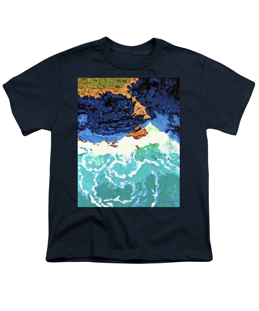 Ocean Youth T-Shirt featuring the painting Ocean Patterns #1 by John Lautermilch