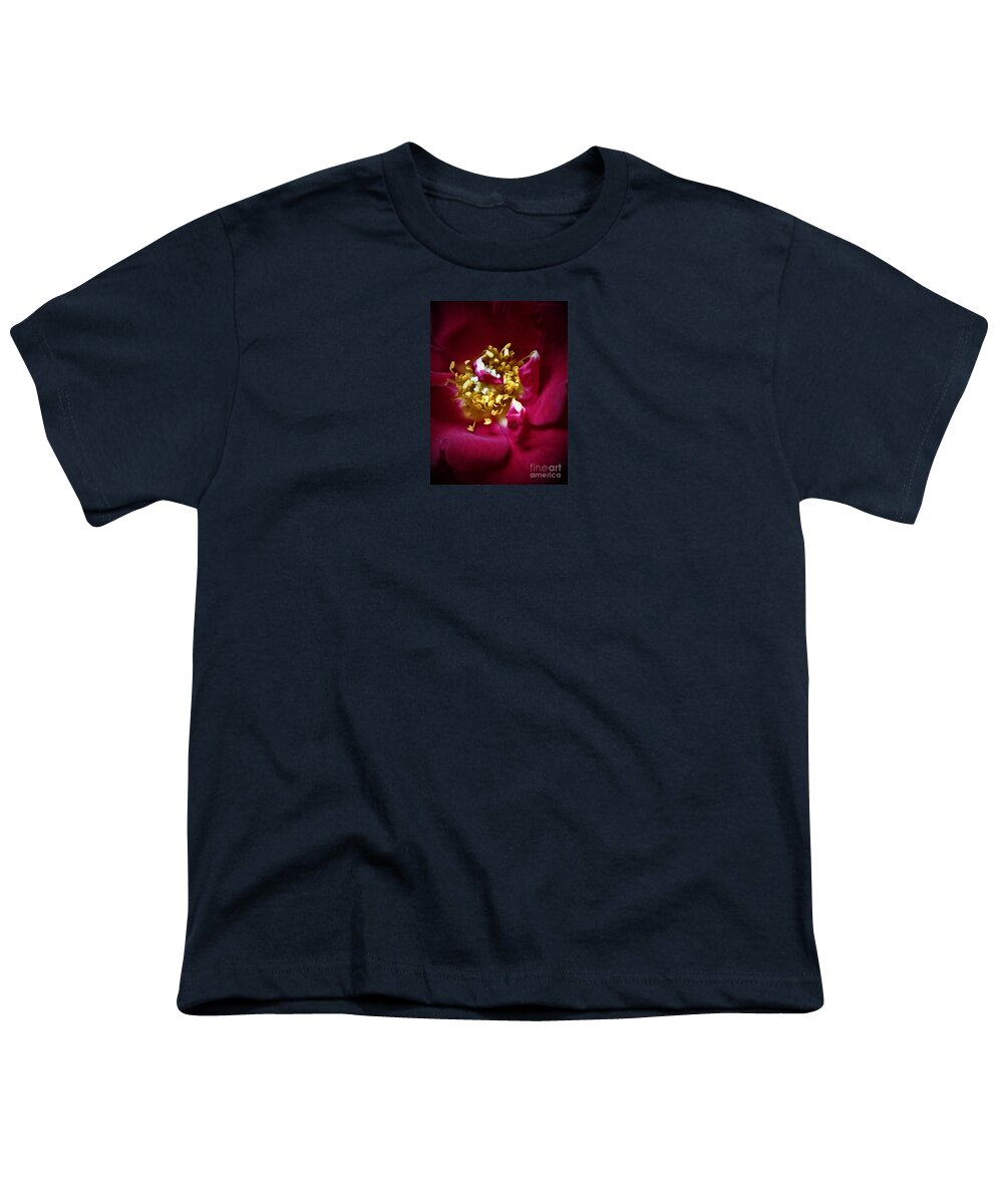 Floral Youth T-Shirt featuring the photograph Red Rose Macro 4 #2 by Tara Shalton