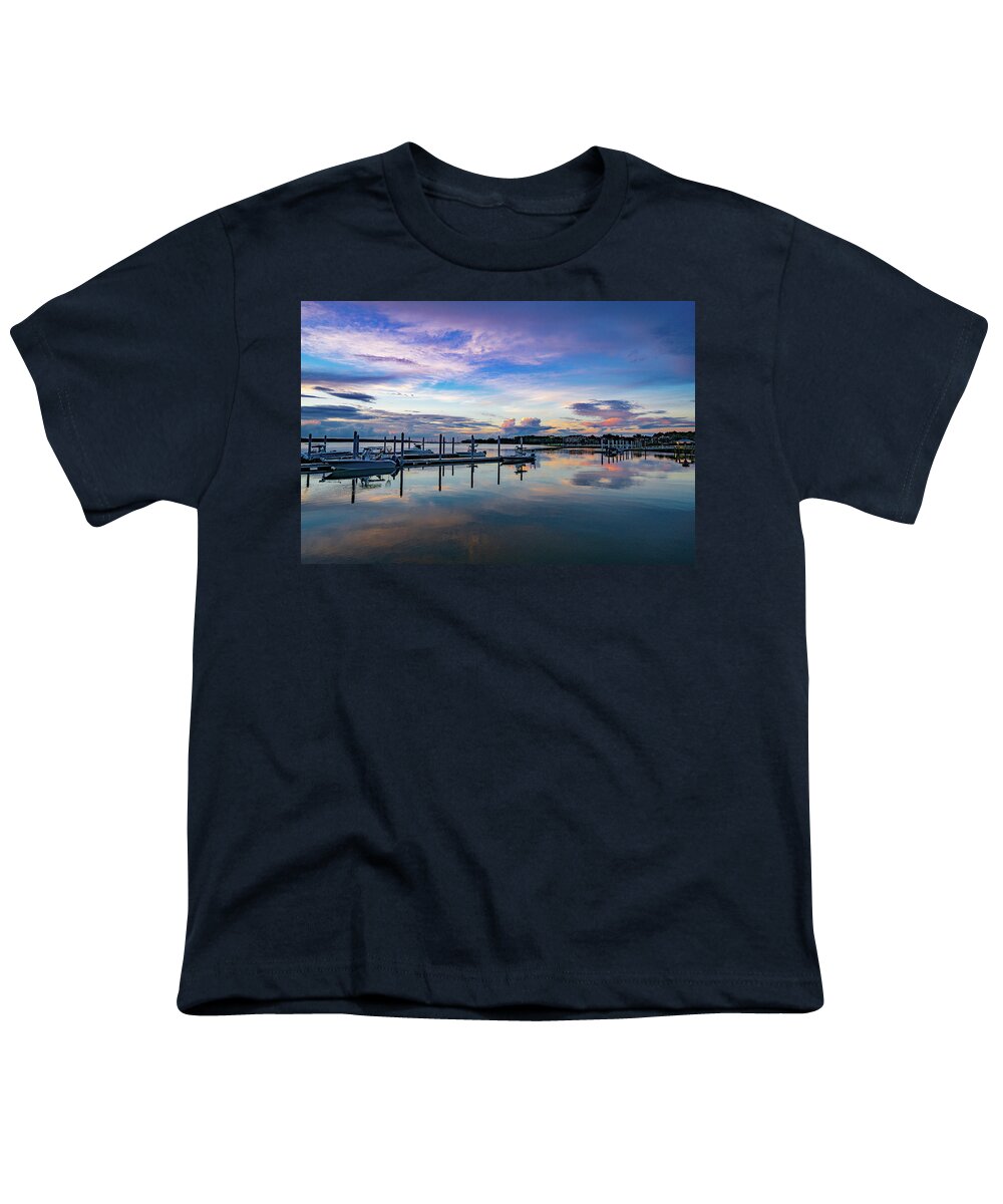 Hilton Head Island Youth T-Shirt featuring the photograph Hilton Head Island South Carolina Boat Dock Marina #4 by Dave Morgan