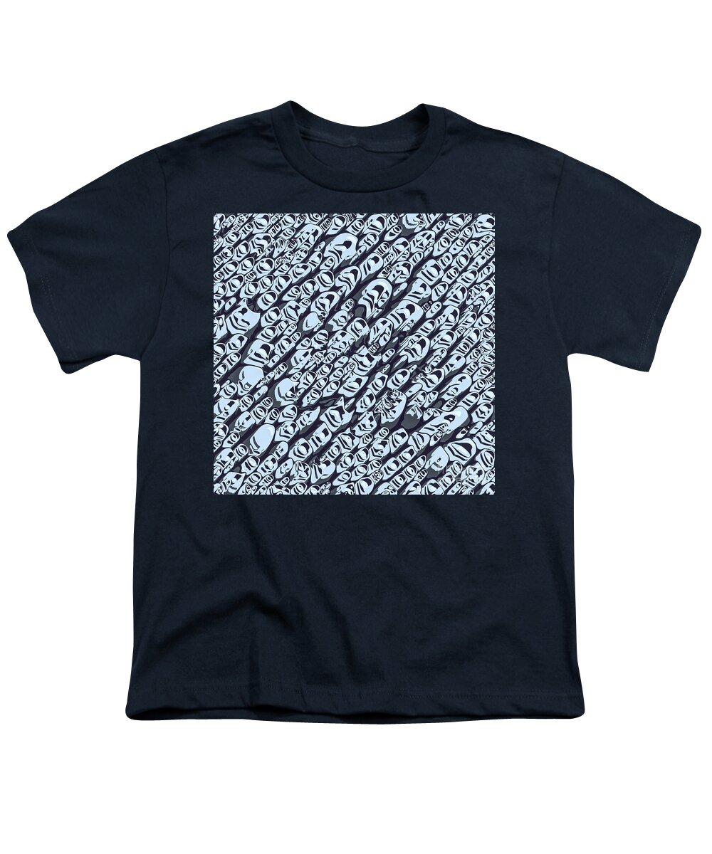 Pattern Youth T-Shirt featuring the digital art Abstract Blue Hue Pattern by Phil Perkins