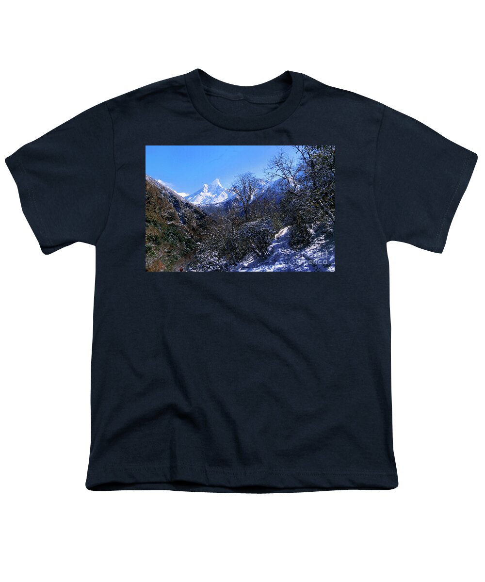 Prott Youth T-Shirt featuring the photograph Ama Dablam in Winter by Rudi Prott
