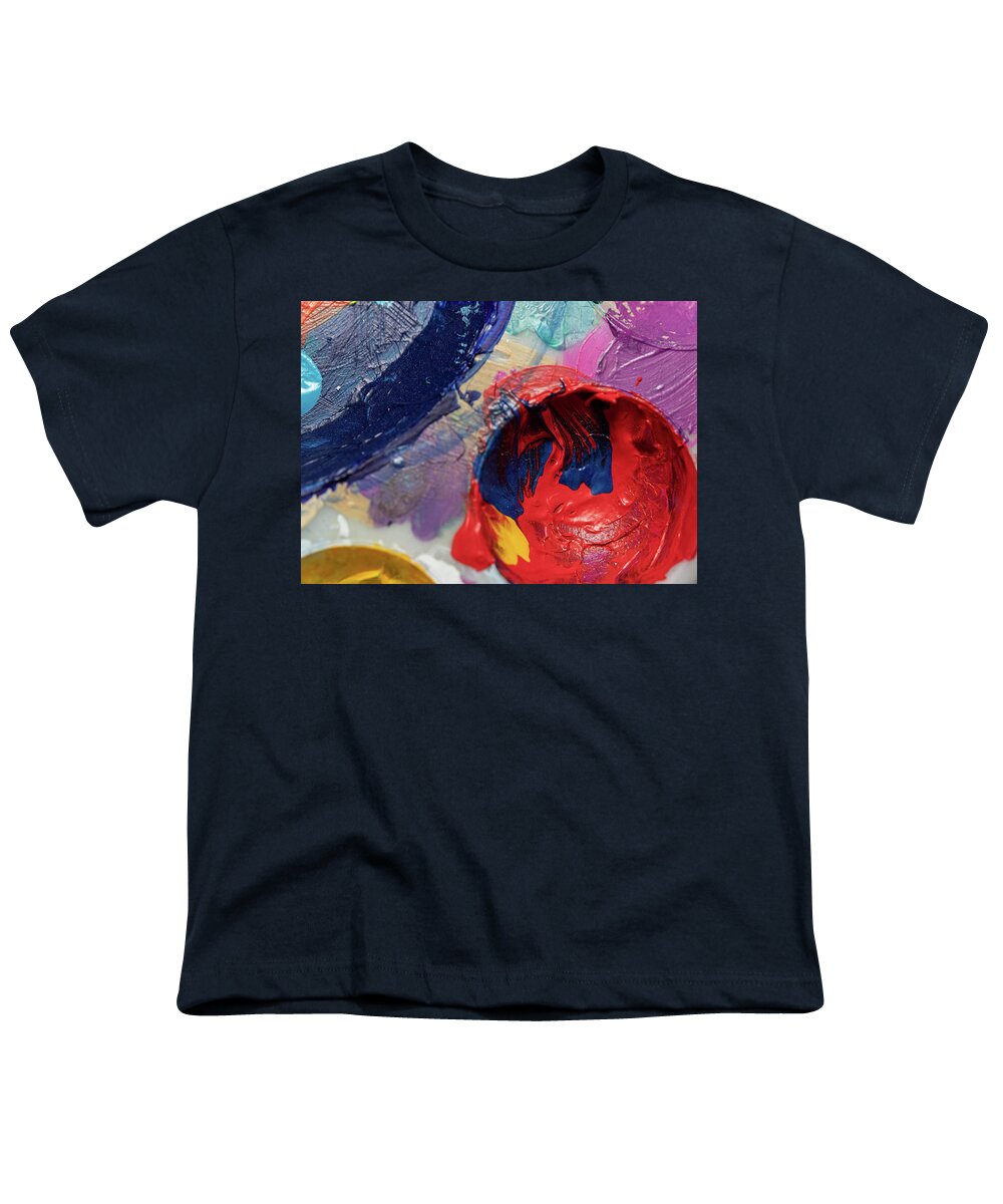 Art Youth T-Shirt featuring the photograph Art Palette Colorful by Amelia Pearn