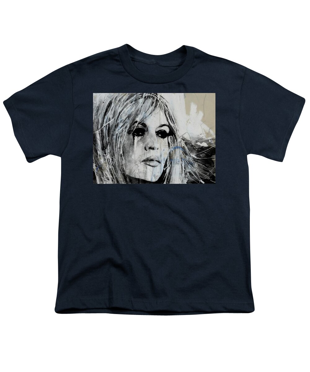 Brigitte Bardot Youth T-Shirt featuring the painting Bardot - Retro by Paul Lovering