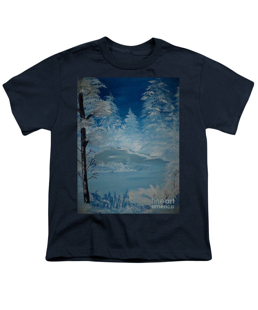 Donnsart1 Youth T-Shirt featuring the painting Beautiful Chilly Winter Painting # 204 by Donald Northup