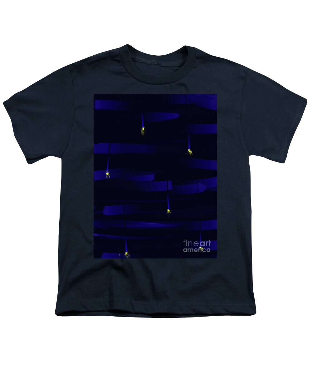 Digital Art Youth T-Shirt featuring the digital art Black and Blue by Jeff Breiman