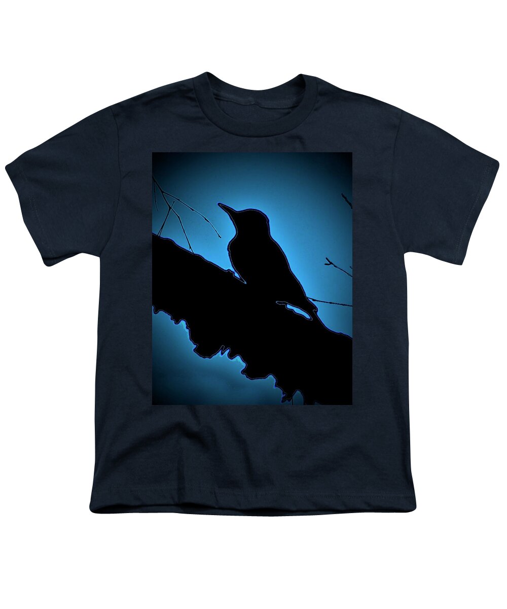 Silhouette Youth T-Shirt featuring the photograph Black Bird by Alida M Haslett