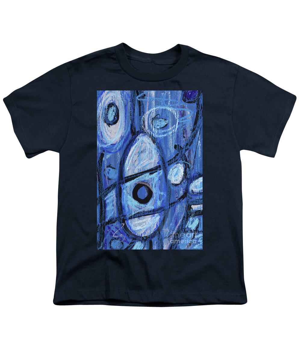 Blue Youth T-Shirt featuring the painting Blue Abstract 2. Non Objective Art. by Amy E Fraser