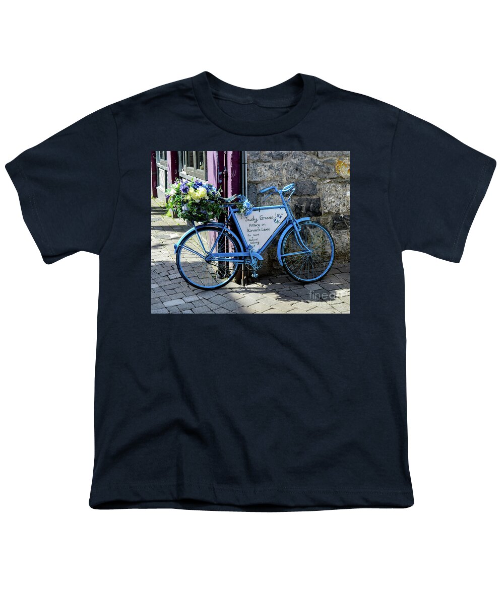 Bicycle Youth T-Shirt featuring the photograph Blue Bicycle by Marie Dudek Brown