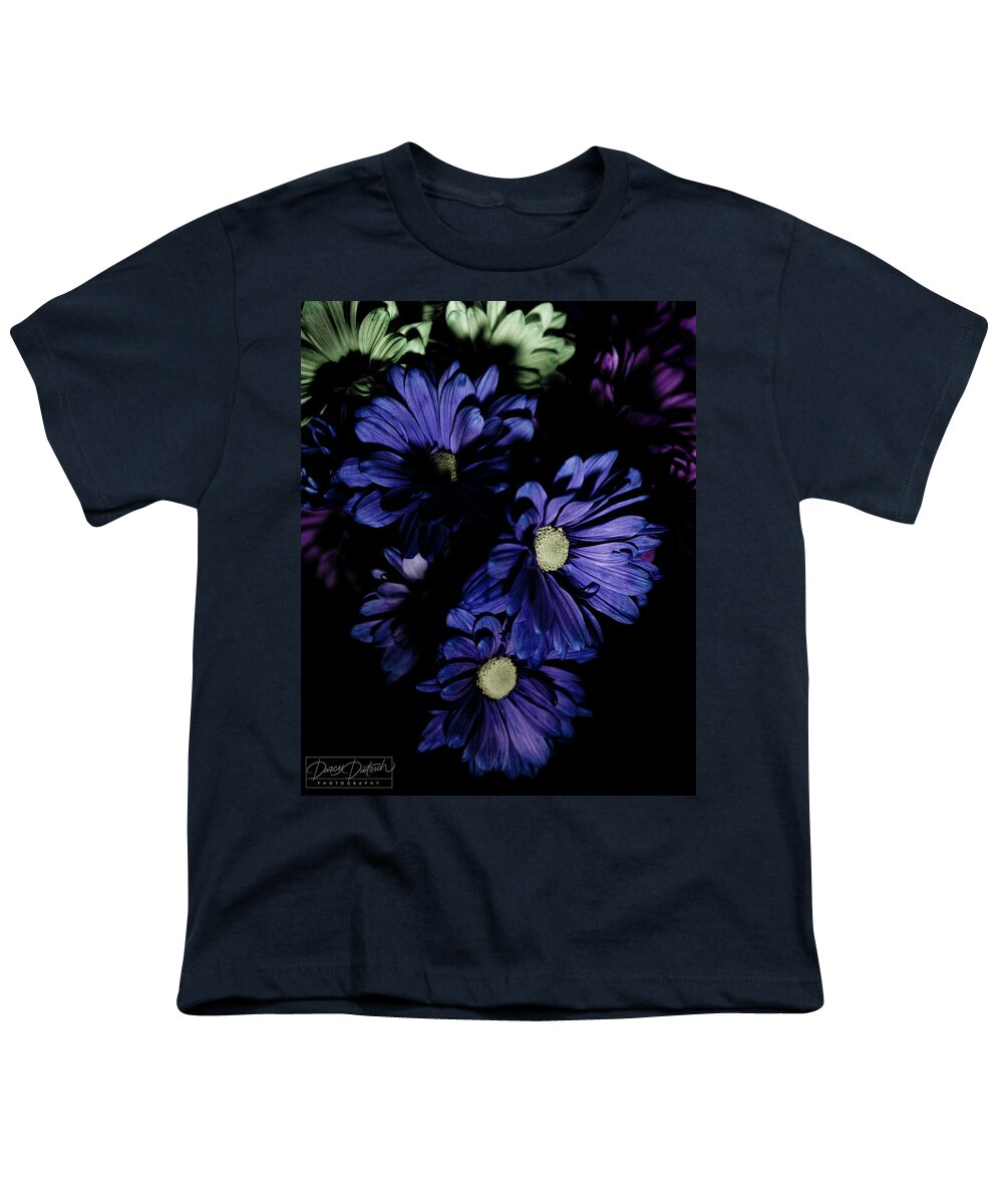 Blue Flowers Youth T-Shirt featuring the photograph Blue Chrysanthemum by Darcy Dietrich