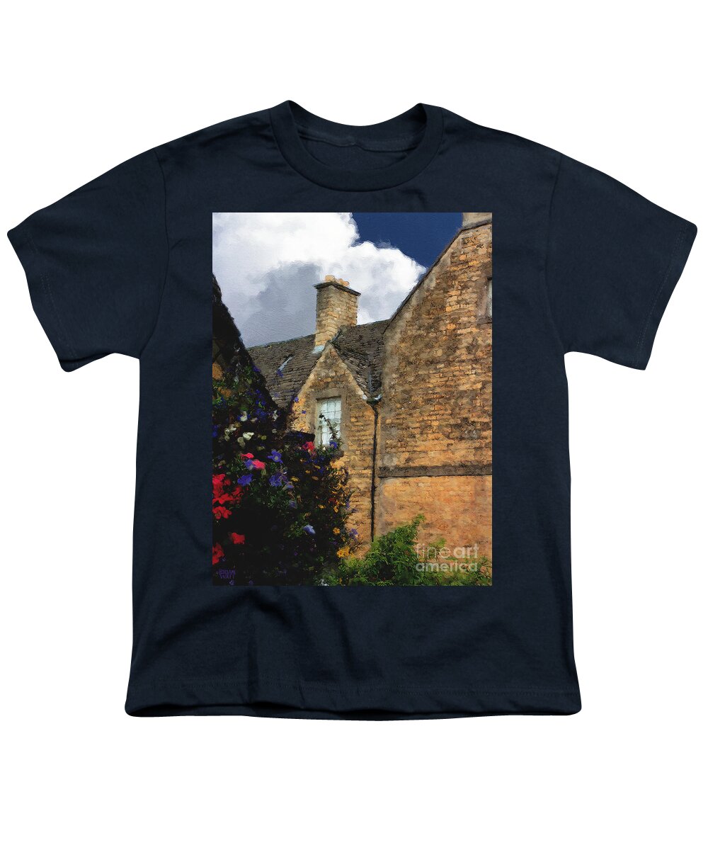 Bourton-on-the-water Youth T-Shirt featuring the photograph Bourton Back Alley by Brian Watt