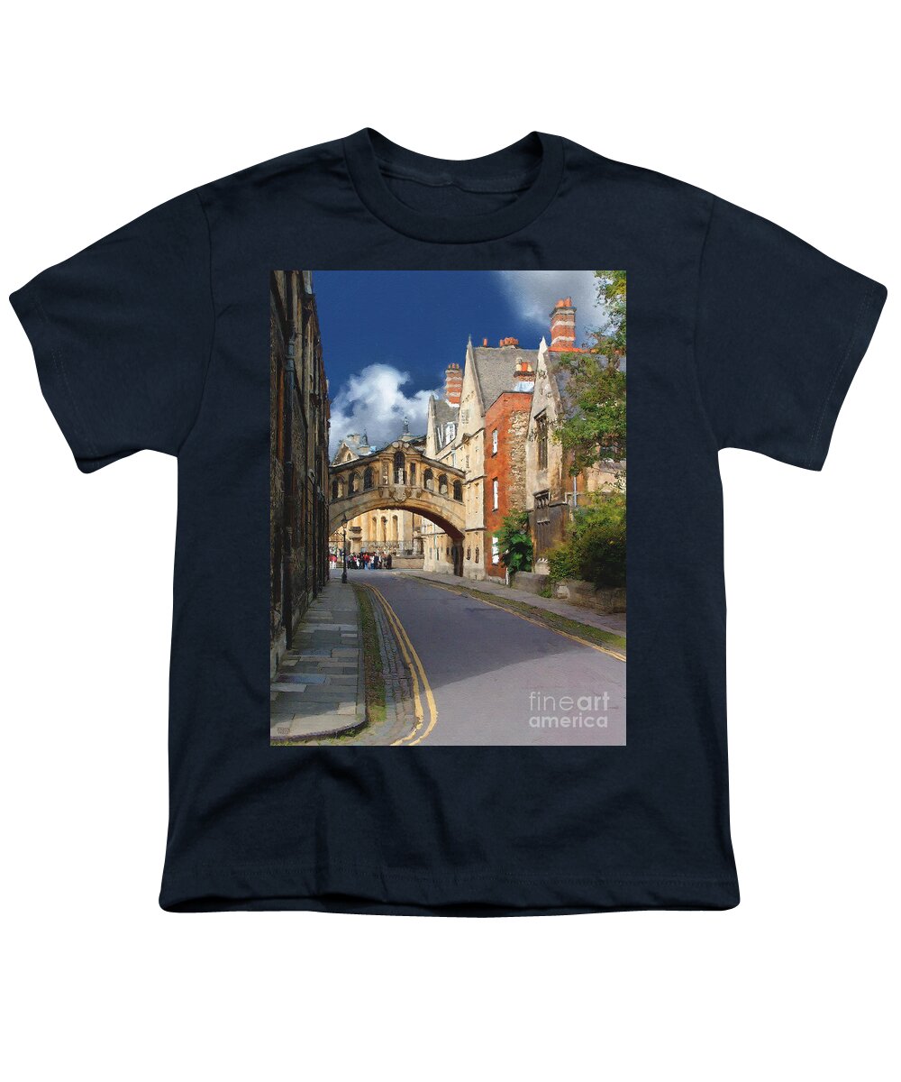 Oxford Youth T-Shirt featuring the photograph Bridge of Sighs Oxford University by Brian Watt