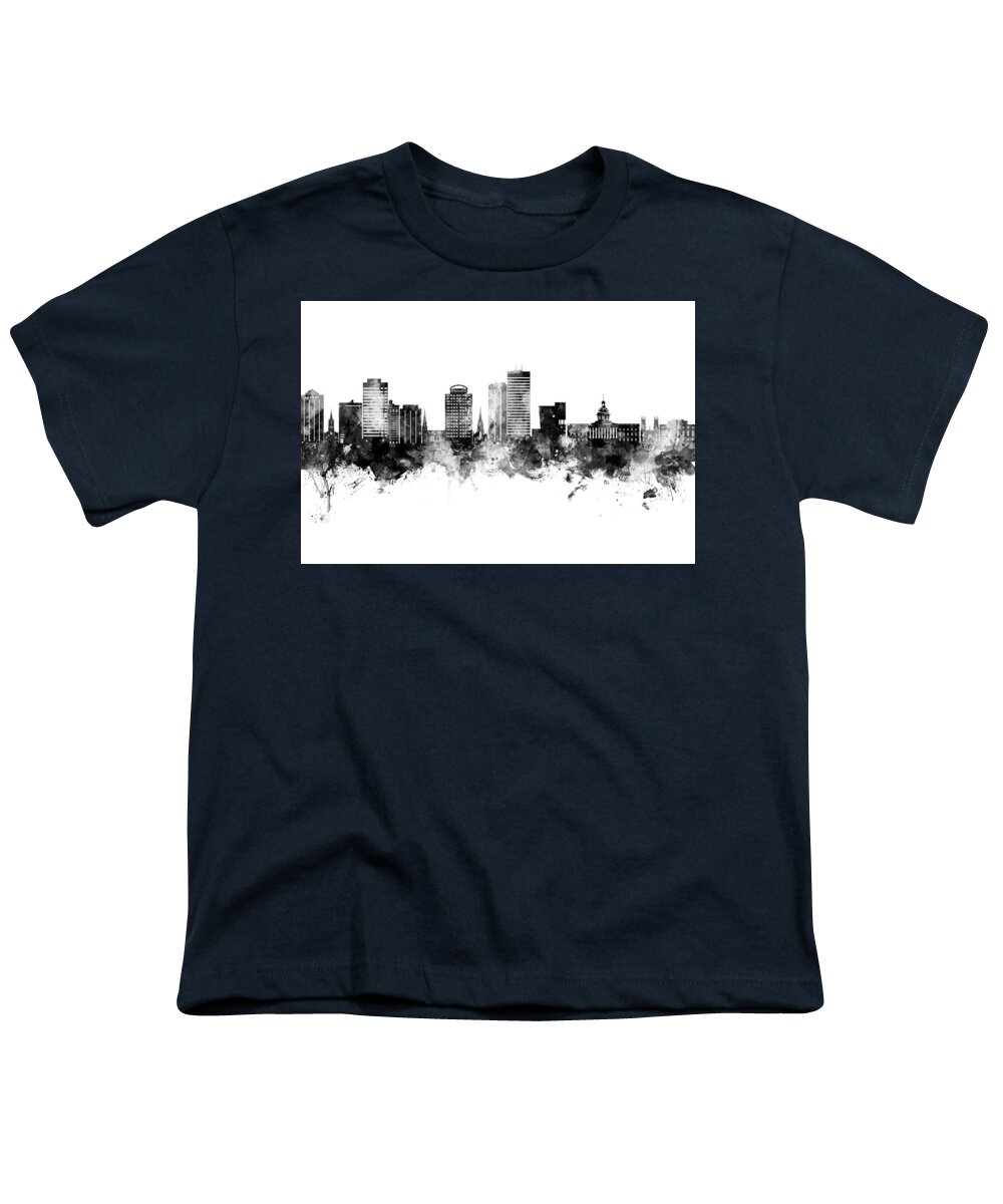 Columbia Youth T-Shirt featuring the digital art Columbia South Carolina Skyline #29 by Michael Tompsett