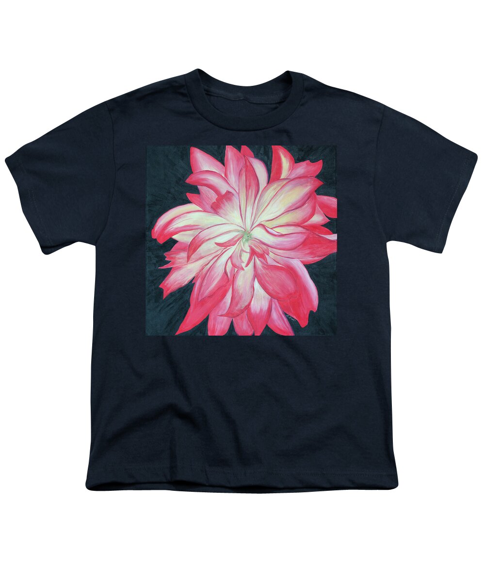 Dahlia Youth T-Shirt featuring the painting Dahlia Explosion by Laurel Best