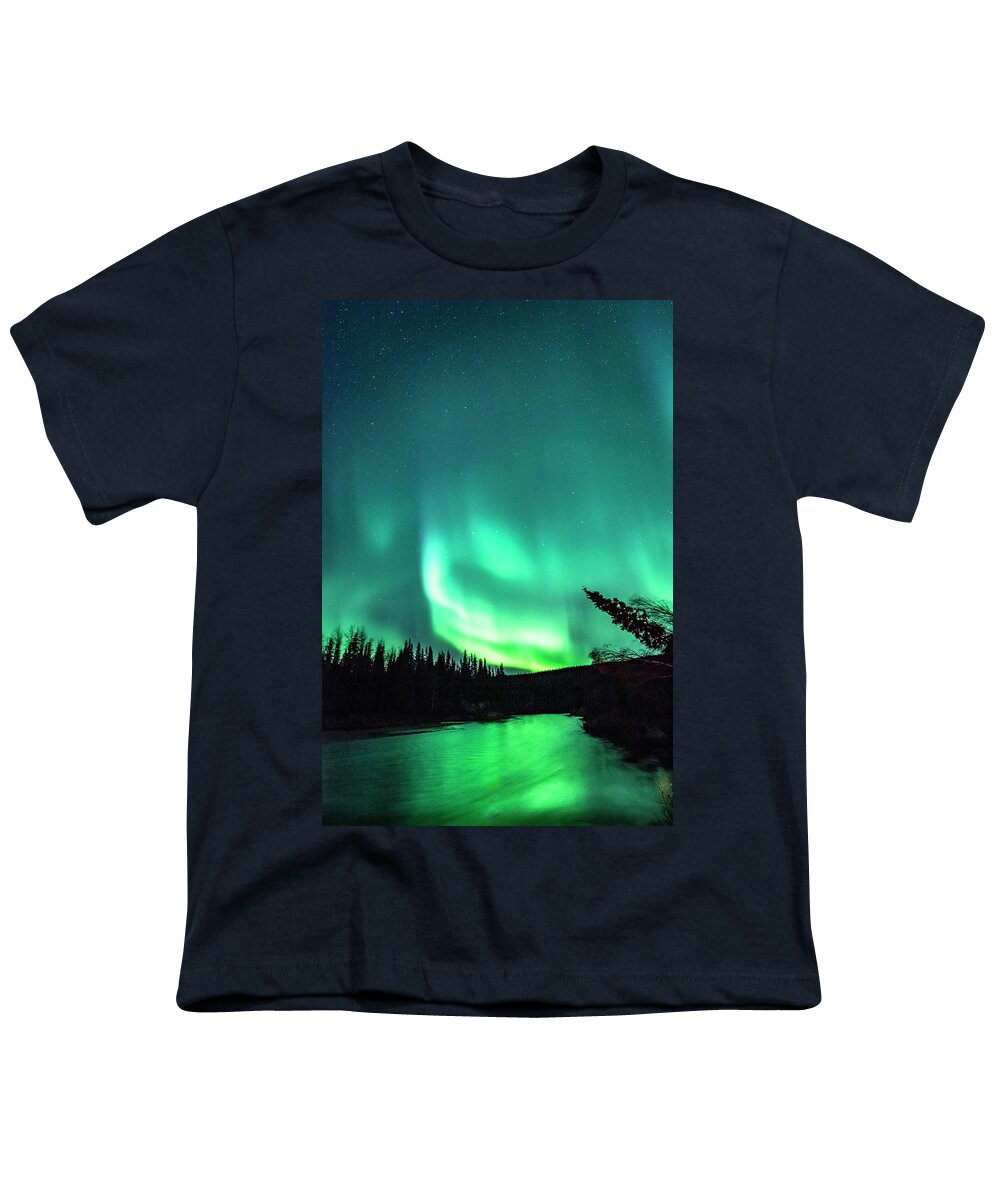 Green Youth T-Shirt featuring the photograph Dancing Ribbons in the Sky by David Morefield