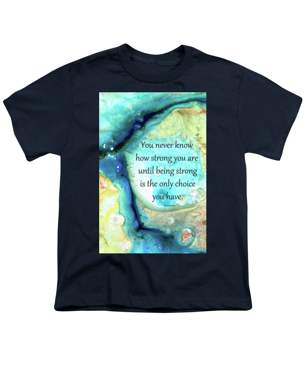 Uplifting Art Youth T-Shirt featuring the painting Full Strength - Motivational Art - Sharon Cummings by Sharon Cummings