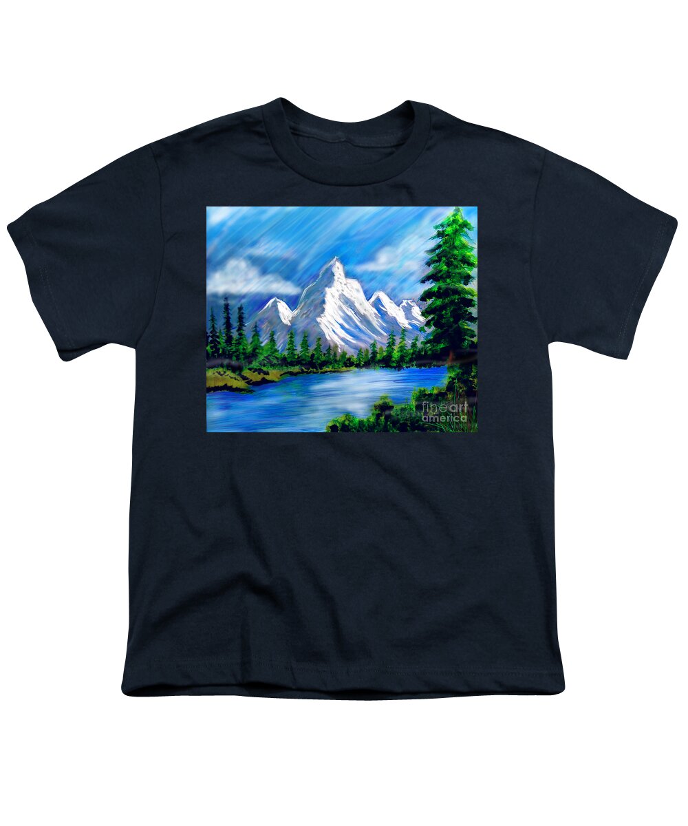  Mountains Youth T-Shirt featuring the painting Getting Back To Nature by Mark Bradley