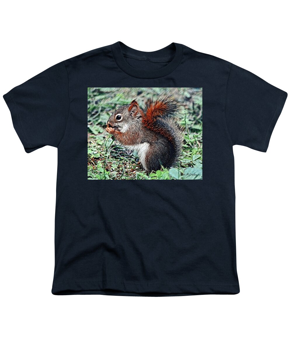 Squirrel Youth T-Shirt featuring the digital art Ground Squirrel by Pennie McCracken - Endless Skys