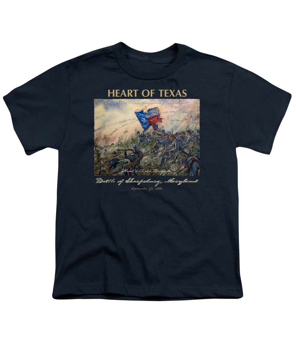 Mark Youth T-Shirt featuring the painting Heart of Texas by Mark Maritato