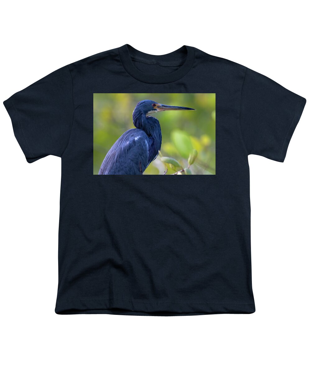 Heron Youth T-Shirt featuring the photograph Heron Blues by Mary Buck