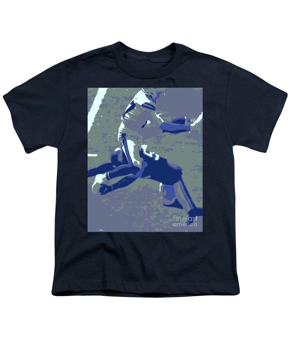 Josh Allen Youth T-Shirt featuring the painting Josh Allen leap by Jack Bunds