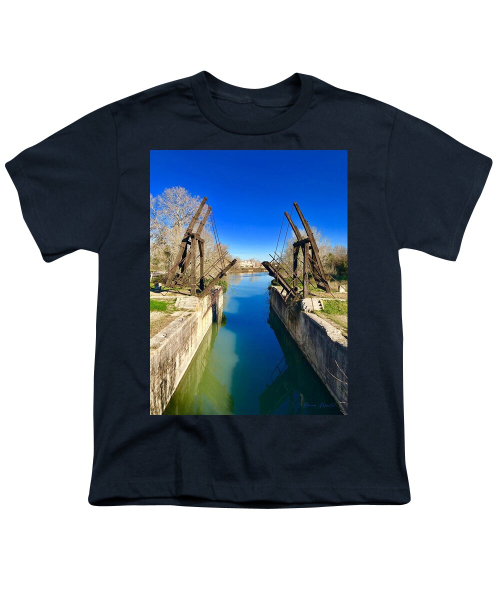 Langlois Bridge Youth T-Shirt featuring the photograph Langlois Bridge in Arles by Donna Martin Artisan Liight
