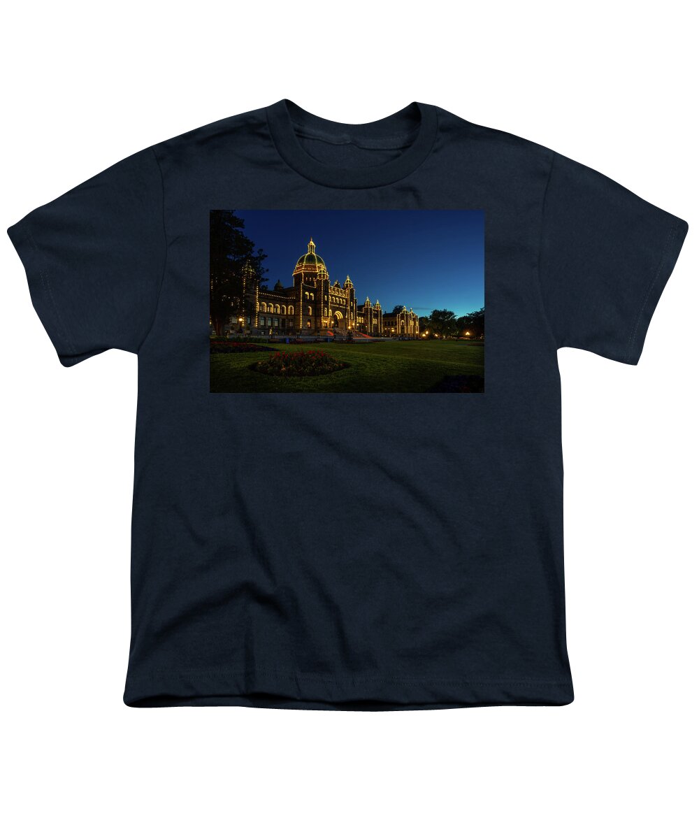 Victoria Youth T-Shirt featuring the photograph Legislative Assembly of British Columbia by Bill Cubitt