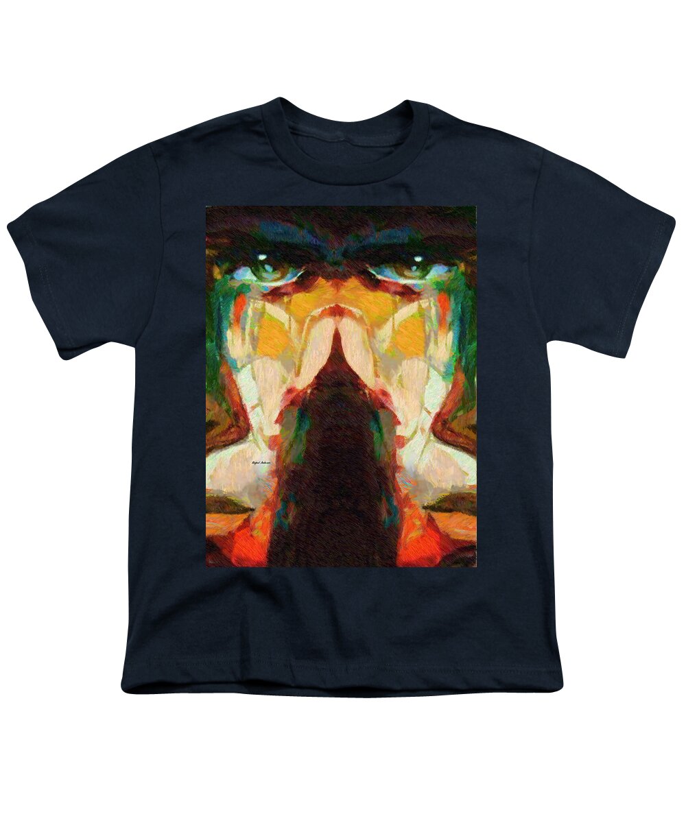 Abstract Youth T-Shirt featuring the painting Mask is it? by Rafael Salazar