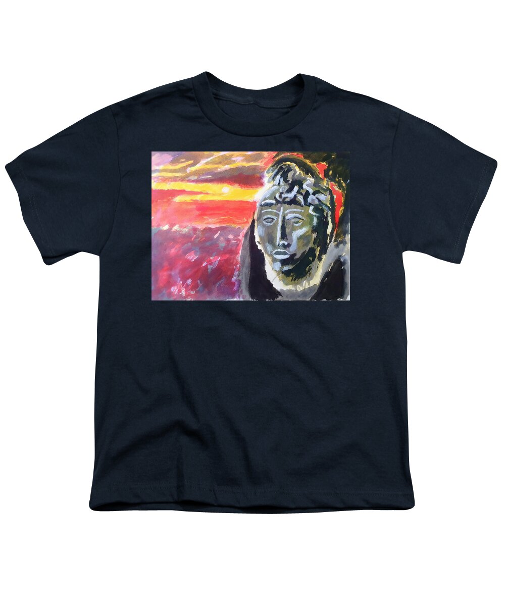 Maya Youth T-Shirt featuring the painting Maya Sunset by Enrico Garff