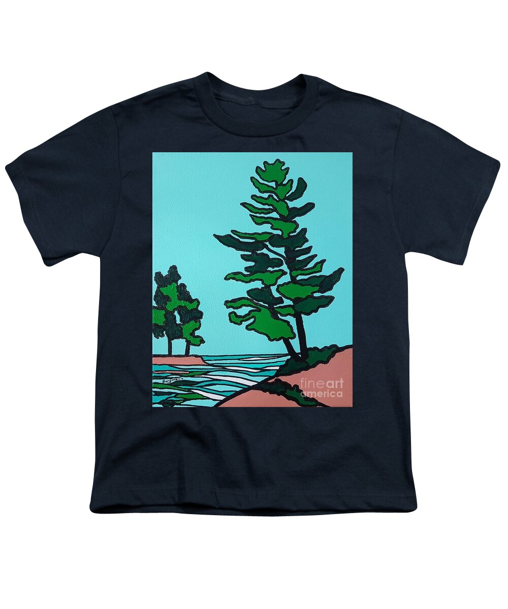 Landscape Youth T-Shirt featuring the painting Missing You by Petra Burgmann