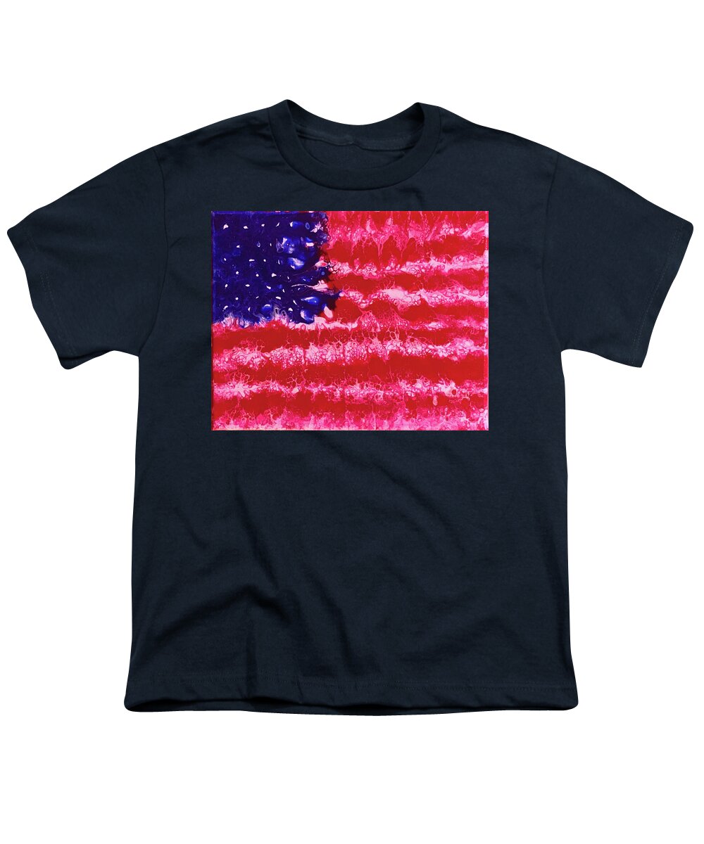Us Flag Youth T-Shirt featuring the painting Old Glory by Pour Your heART Out Artworks