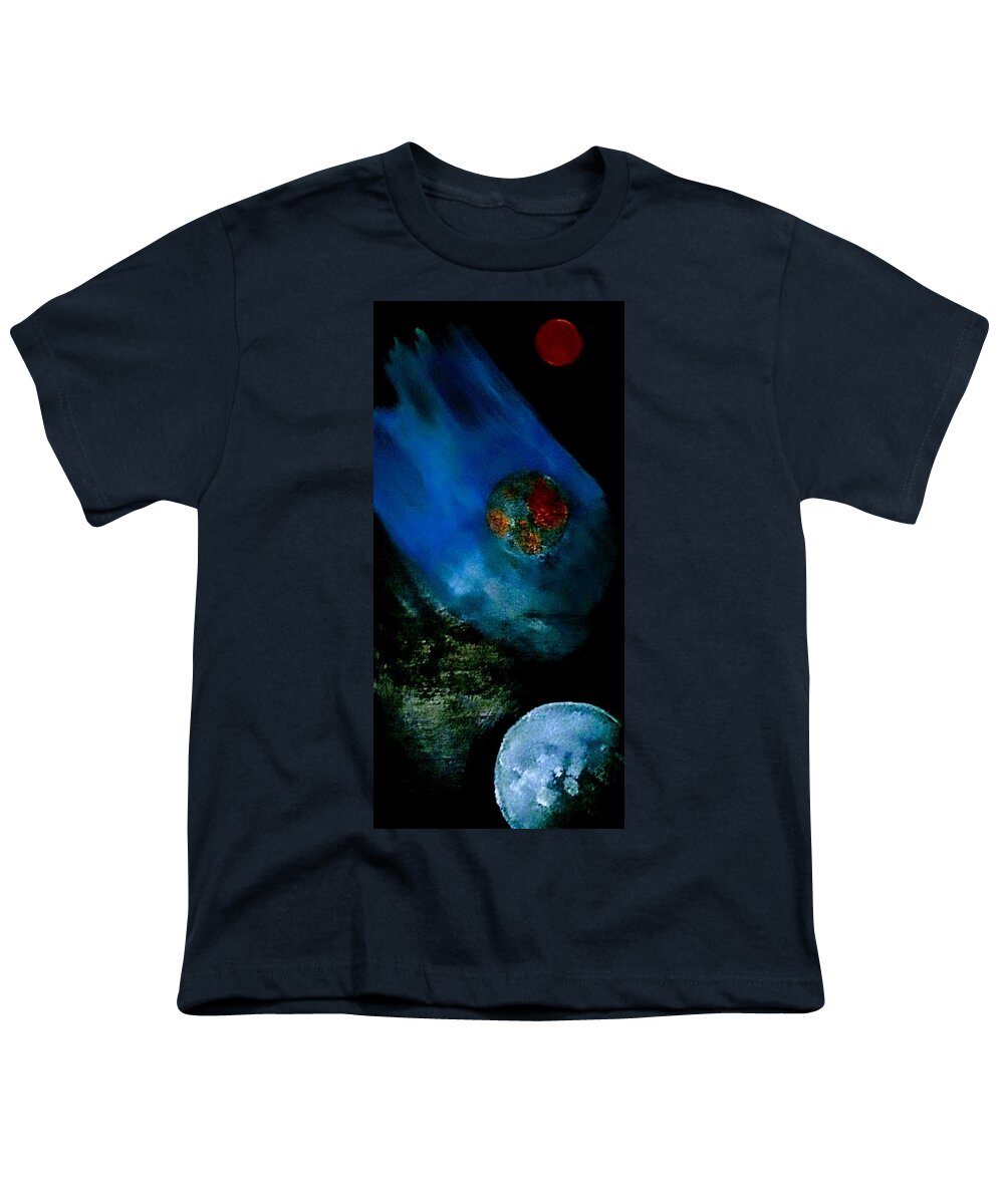 Planets Youth T-Shirt featuring the painting Planets Aligned by Anna Adams