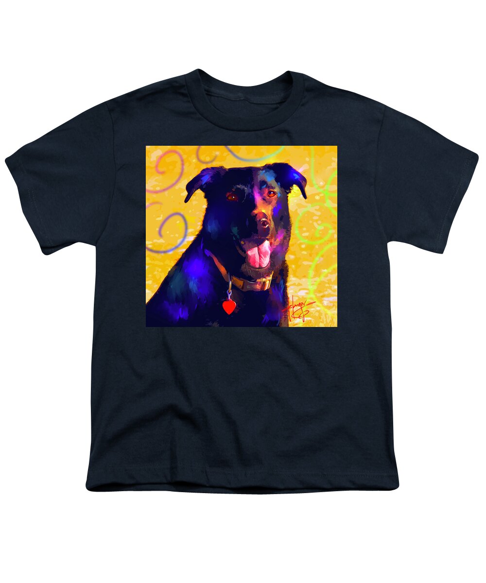 The Loaf Youth T-Shirt featuring the painting pOpDog Sophia Grace AKA The Loaf by DC Langer