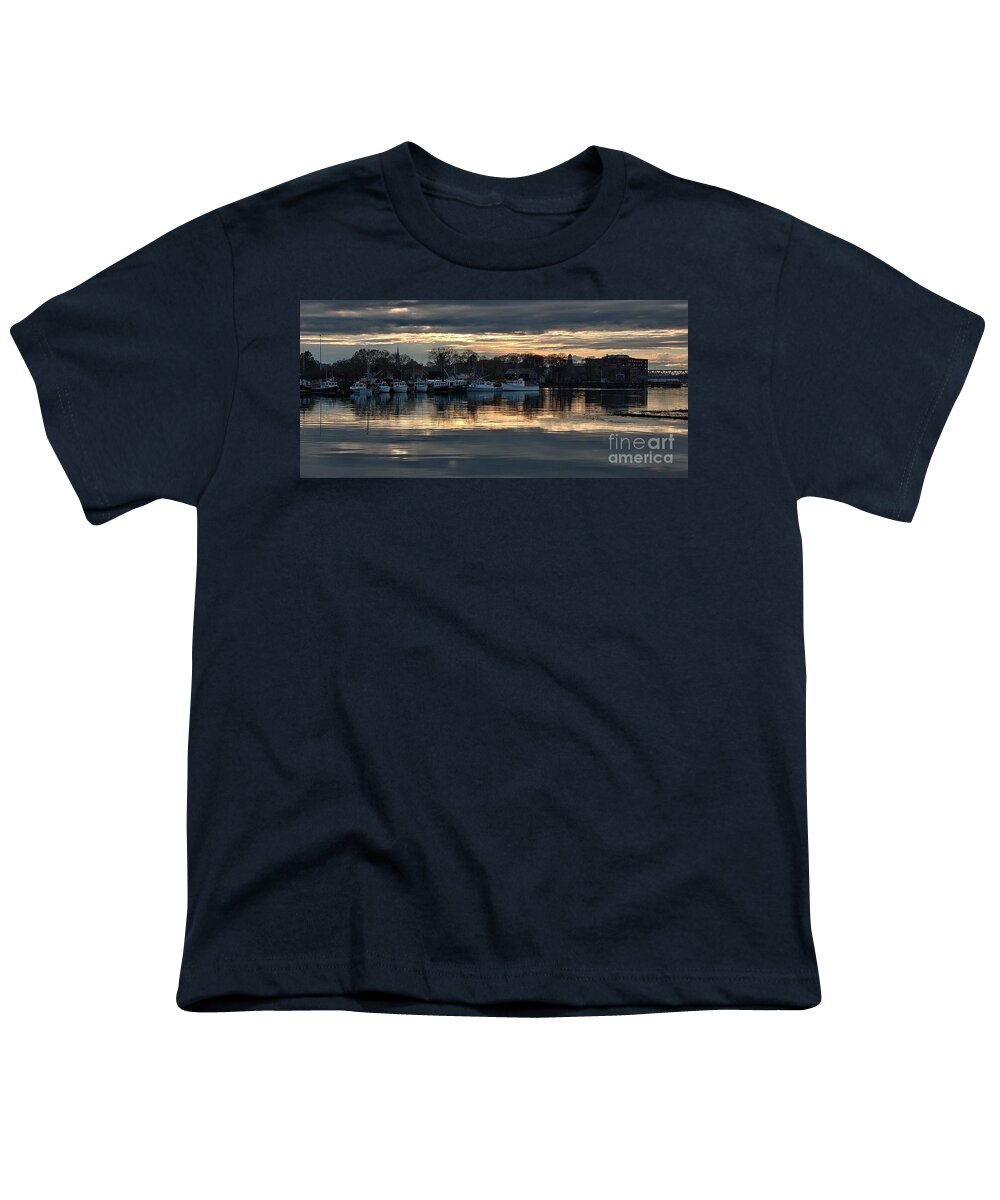 Portsmouth Youth T-Shirt featuring the photograph Portsmouth At Night #2 by Marcia Lee Jones