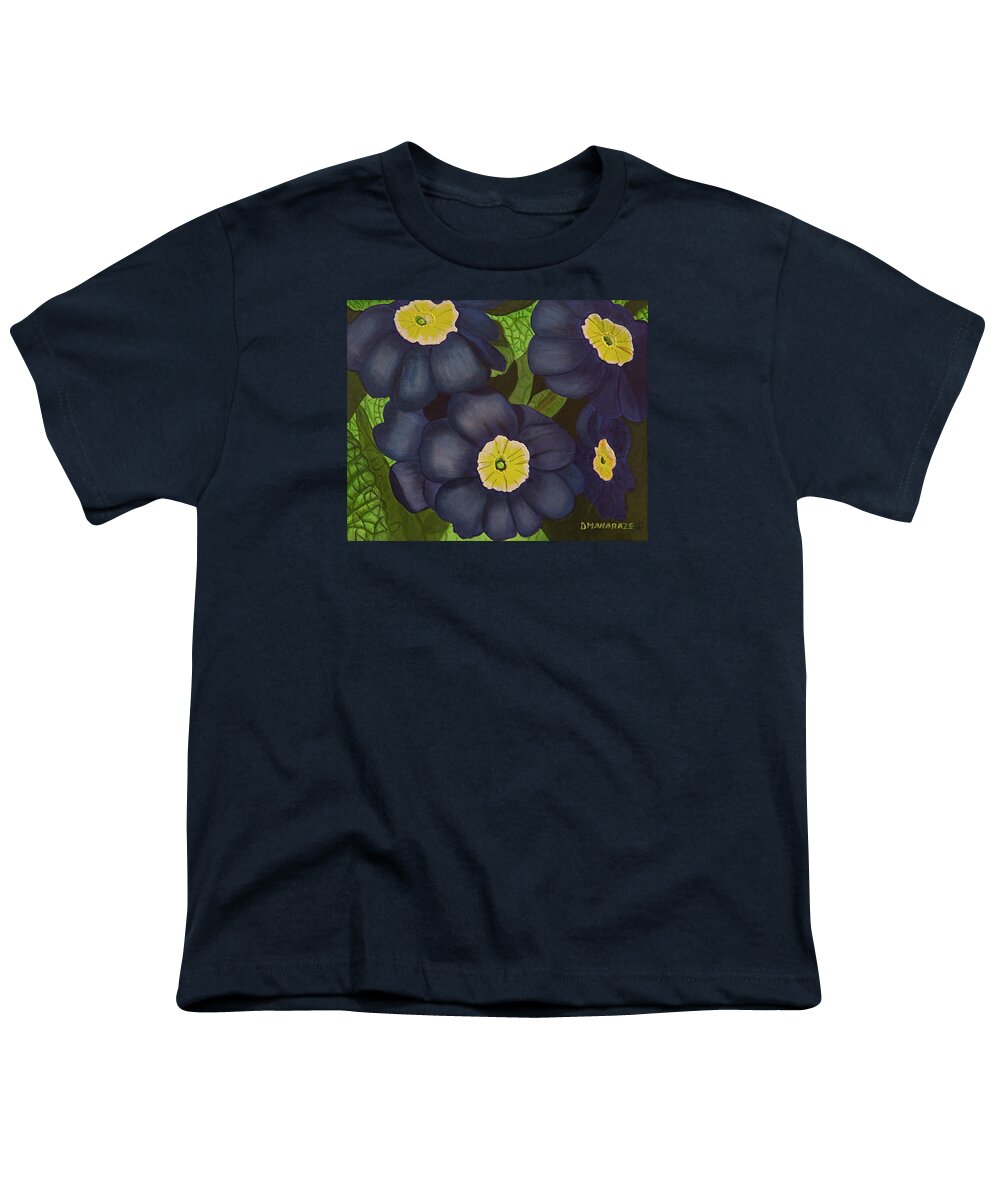 Floral Youth T-Shirt featuring the painting Prim 'n Proper by Donna Manaraze