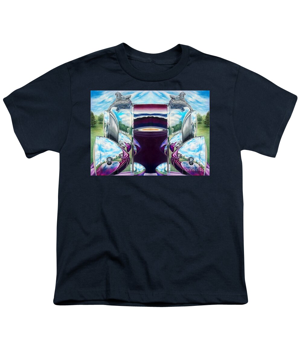 Colored Pencil Fine Art Youth T-Shirt featuring the drawing Reflecting Reflections by David Neace