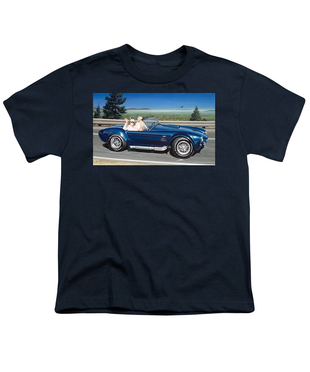Shelby Cobra Kenny Youngblood Youth T-Shirt featuring the painting Rim Of The World by Kenny Youngblood