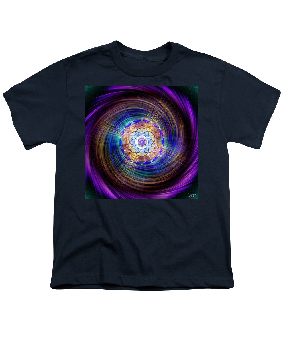 Endre Youth T-Shirt featuring the digital art Sacred Geometry 900 by Endre Balogh