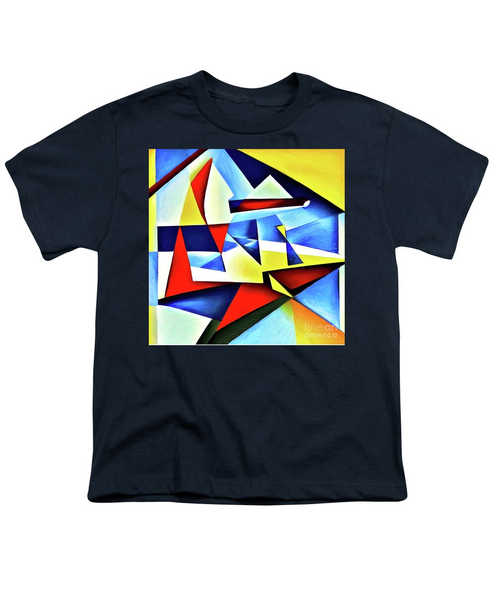 Sailing With A Cubist Youth T-Shirt featuring the digital art Sailing with a Cubist by Karen Francis
