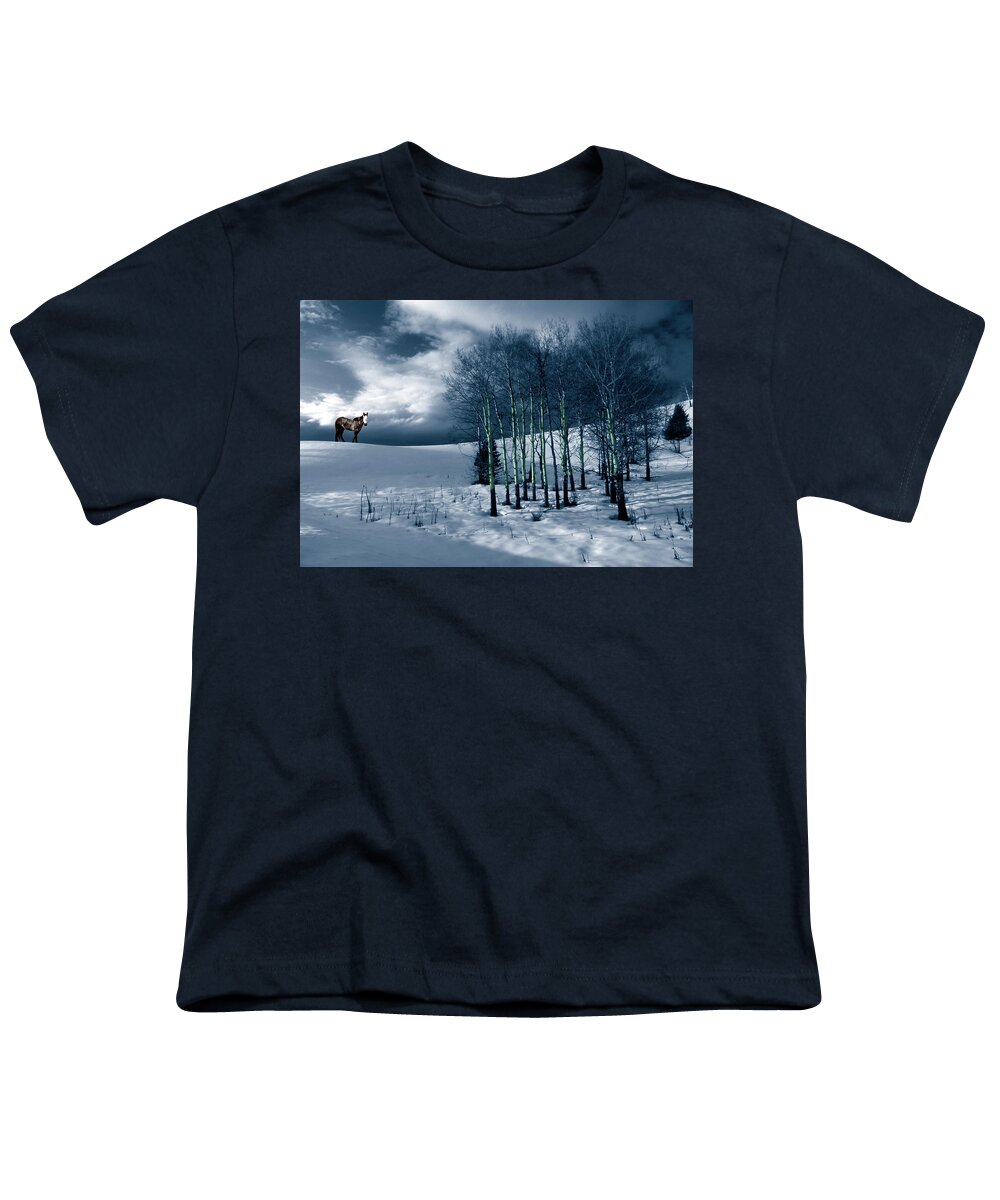 Spirit Youth T-Shirt featuring the photograph Spirit Pony in Aspen by Wayne King