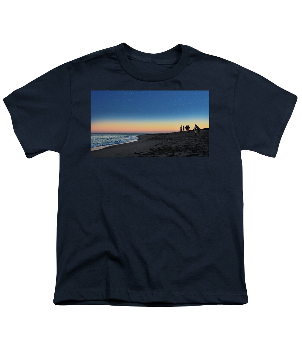 Night Youth T-Shirt featuring the photograph Starry Night at Juno Beach by Laura Fasulo
