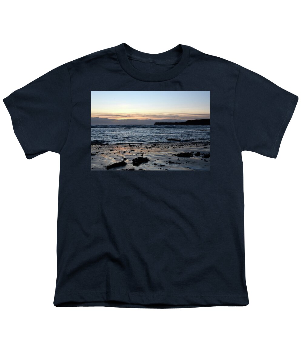 Kimmeridge Youth T-Shirt featuring the photograph Sunset at Kimmeridge Bay Dorset England by Loren Dowding